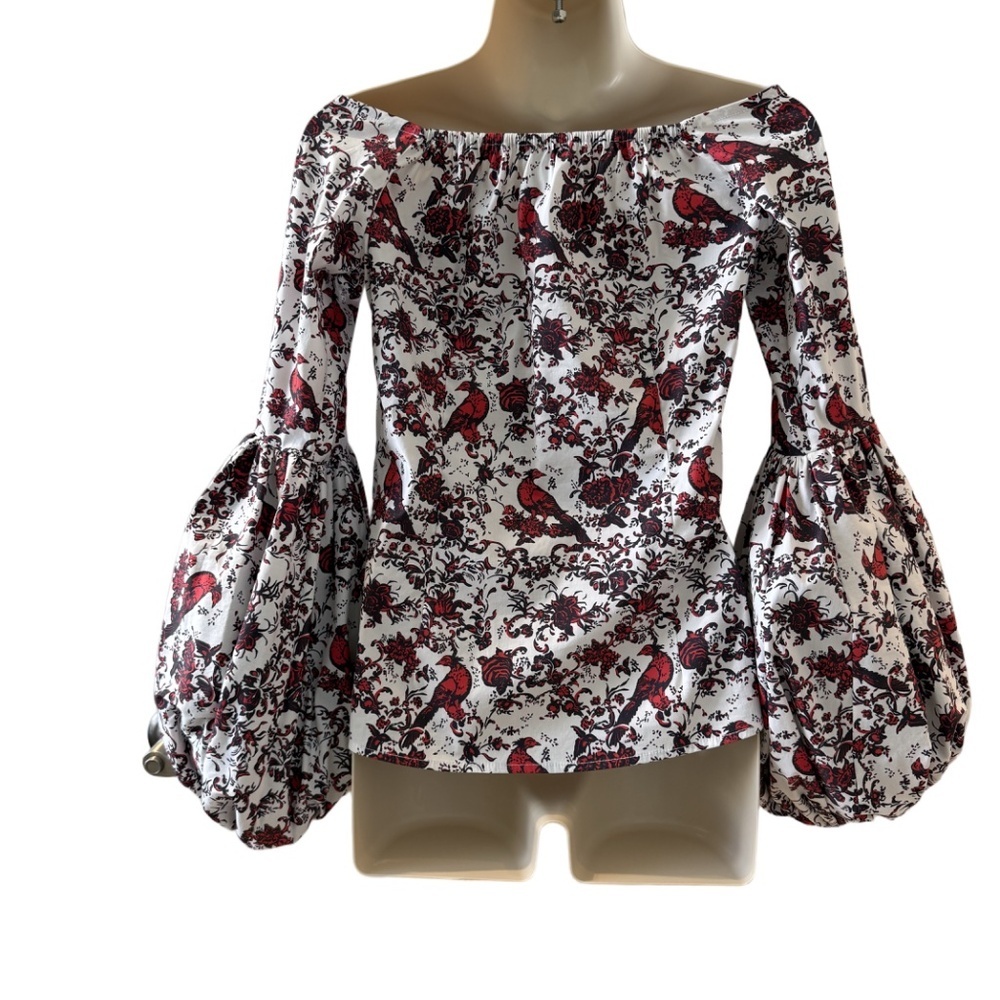 CAROLINE CONSTAS GISELLE PRINTED  BLOUSE SIZE S - Picture 2 of 8